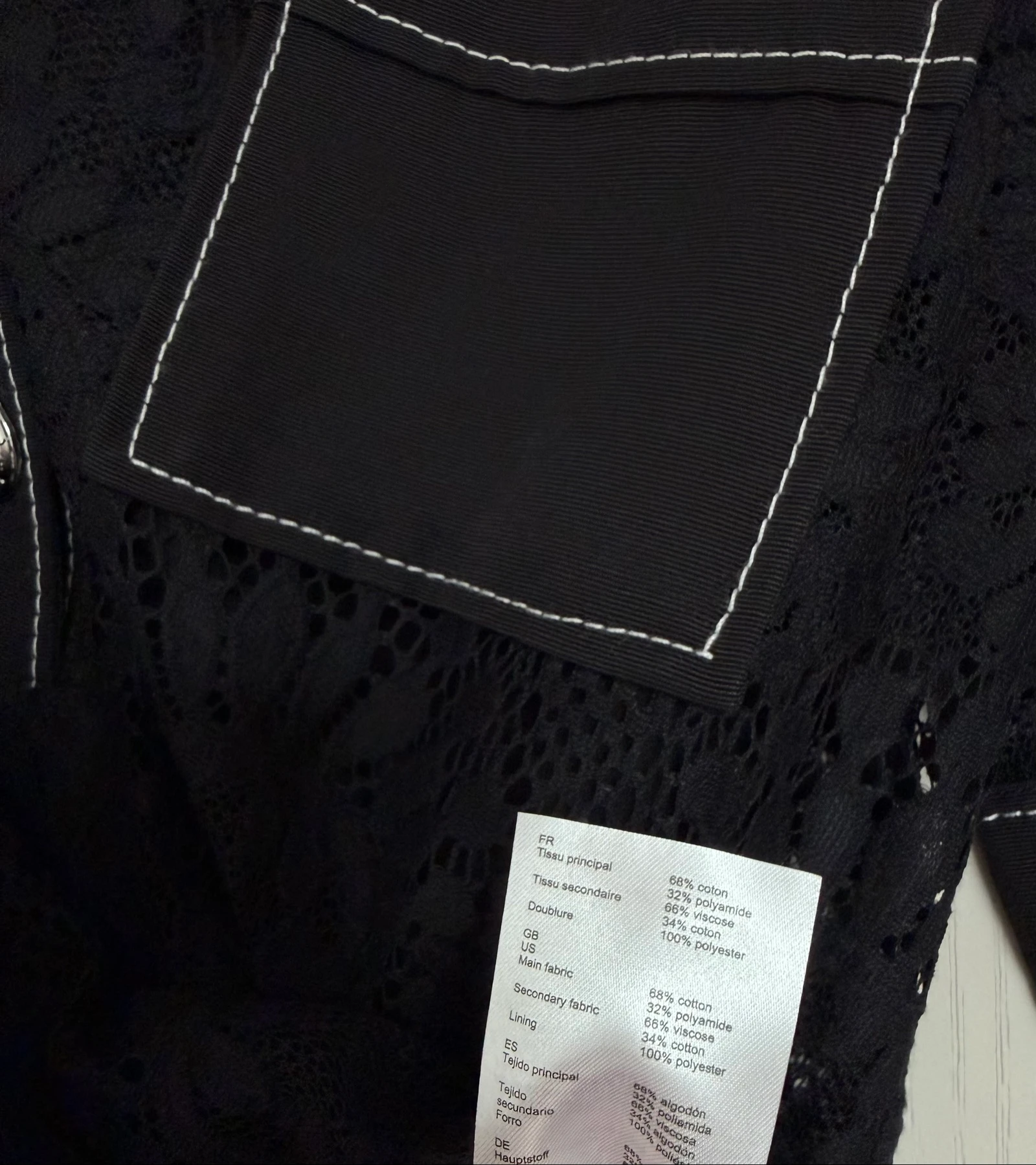 Robe Claudie Pierlot en dentelle noire – Neuve avec étiquette – T. 1 (S) – photo 7